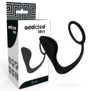 ADDICTED TOYS – PLUG ANAL COM ANEL DE PÊNIS PRETO