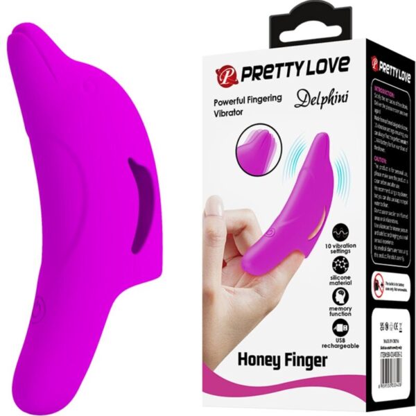 Mercadox PRETTY LOVE - ESTIMULADOR DE DEDO ROXO DELPHINI PODEROSO