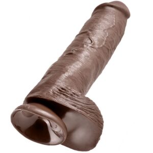 KING COCK – 11 DILDO CASTANHO COM BOLAS 28 CM