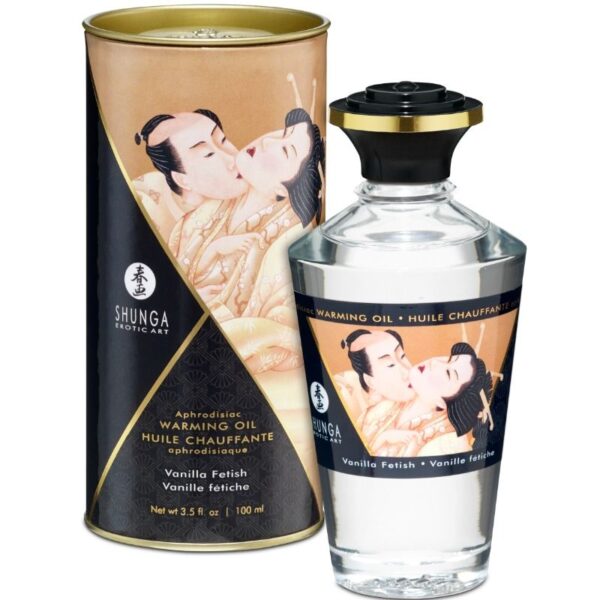 Mercadox SHUNGA - ÓLEO DE MASSAGEM COM EFEITO DE CALOR SABOR FETISH BAUNILHA 100 ML