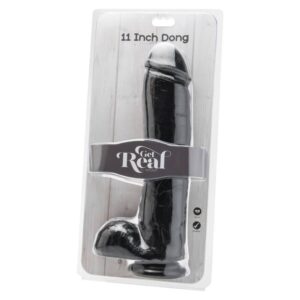 GET REAL – DILDO 28 CM COM BOLAS PRETAS