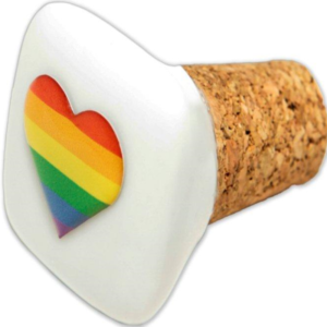 PRIDE – SQUARE CORK CERAMIC STOPPER WITH LGBT FLAG