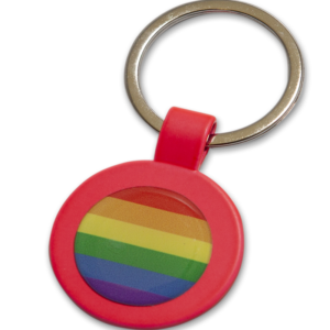 CHAVES PRIDE – FUSCIA METAL REDONDO COM A BANDEIRA LGBT