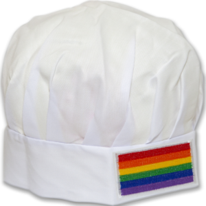 ORGULHO – CHAPÉU DE COZINHEIRO DE BANDEIRA LGBT COM BANDEIRA LGBT