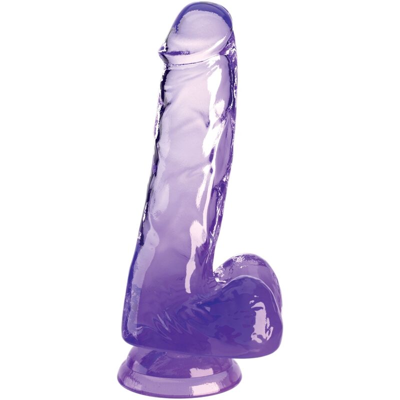 Mercadox KING COCK - CLEAR PÊNIS REALÍSTICO COM BOLAS 13.5 CM ROXO