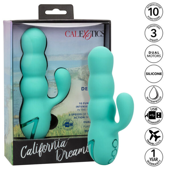 Mercadox CALIFORNIA EXOTICS - VIBRADOR DEL MAR DIVA RABBIR AQUA GREEN POR CALIFORNIA DREAMING