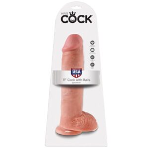 KING COCK – 11 CARNE DE DILDO COM BOLAS 28 CM