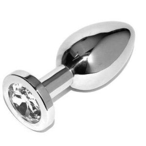 METAL HARD – PLUG ANAL DIAMANTE TRANSPARENTE PEQUENO 5.71CM