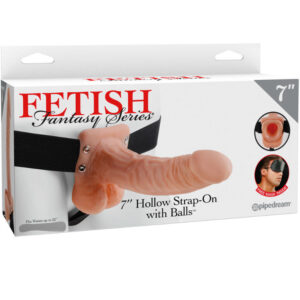 FETISH FANTASY SERIES – 7 STRAP-ON OCO COM BOLAS 17,8CM CARNE