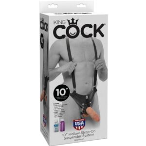 KING COCK – 25,5 CM HOLLOW STRAP-ON SUSPENDER SYSTEM CARNE