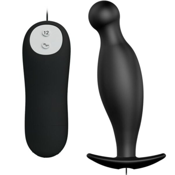 Mercadox PRETTY LOVE - PLUG ANAL DE SILICONE 12 MODOS DE VIBRAO PRETO