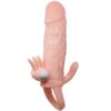 Mercadox BAILE - CAPA PARA PÉNIS BRAVE MAN COM CARNE DE ESTIMULAÇÃO CLITÓRICA E ANAL 16.5 CM