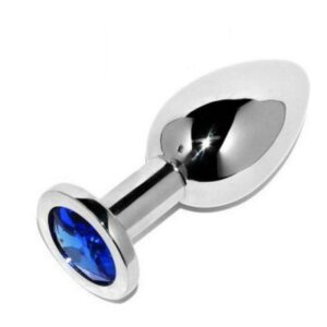 METAL HARD – PLUG ANAL DIAMANTE AZUL PEQUENO 5,71CM