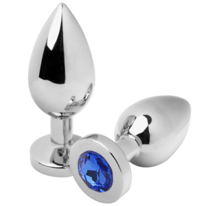 METAL HARD – PLUG ANAL DIAMANTE AZUL PEQUENO 5,71CM