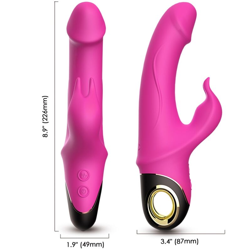 Mercadox ARMONY - METEROR DILDO VIBRADOR COELHO ROTATOR FÚCSIA