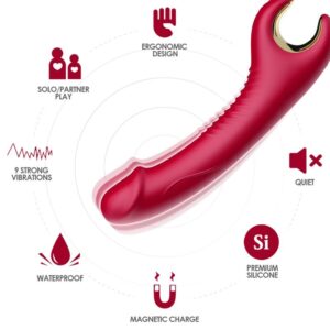 ARMONY – PRINCE DILDO VIBRADOR E ROTATOR VERMELHO