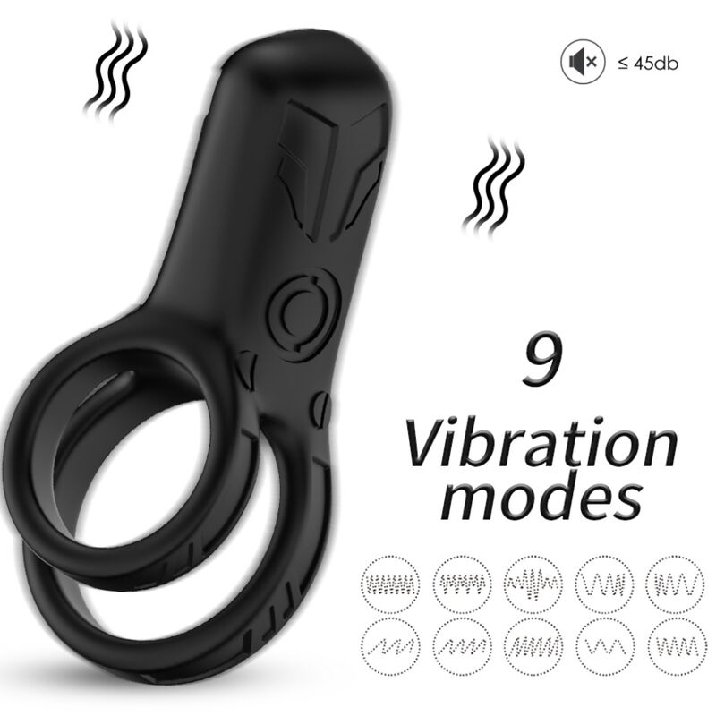 Mercadox ARMONY - VIBRADOR DE ANEL DUPLO PRETO