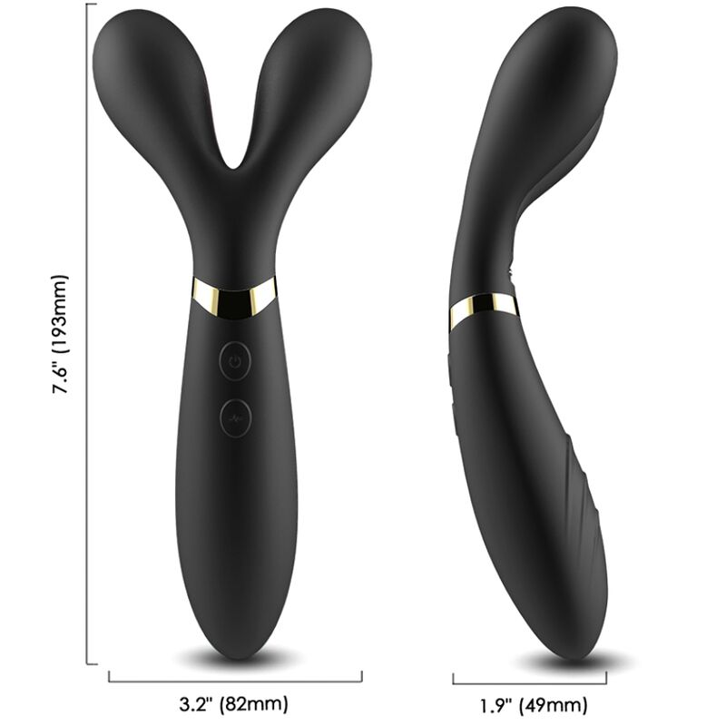 Mercadox ARMONY - MASSAGER Y-WAND E VIBRADOR CABEÇA DUPLA PRETO