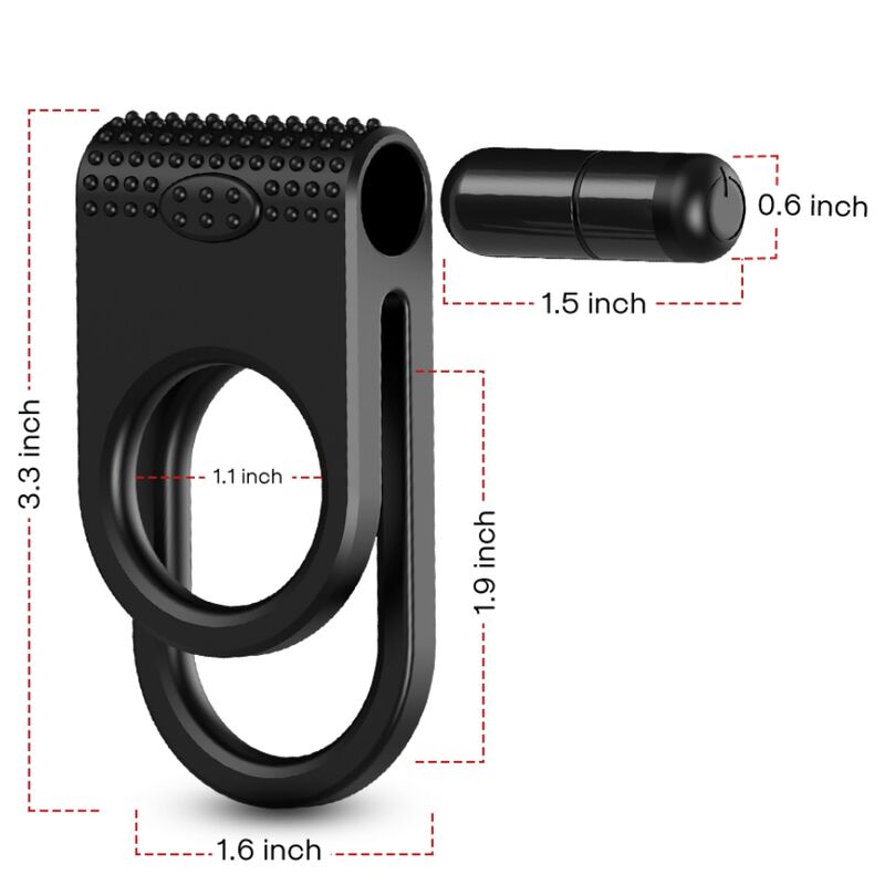 ARMONY - ANEL VIBRADOR DUPLO TWINS PARA CASAIS PRETO - Image 3