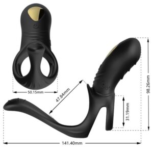 ARMONY – JOY JUMPER RING VIBRADOR PARA CASAIS E PLUG ANAL PRETO