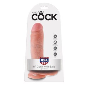 KING COCK – 8 CARNE DE DILDO COM BOLAS 20.3 CM