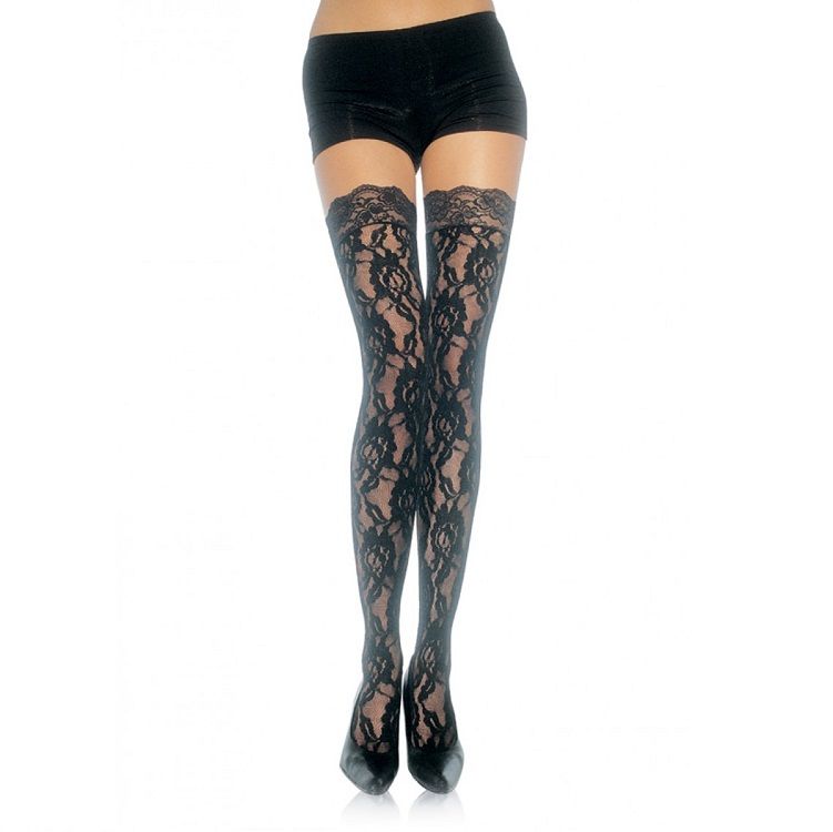 Mercadox LEG AVENUE - MEIAS DE RENDA FLORAL