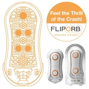 TENGA – FLIP ORB STRONG CRASH MASTURBATOR BRANCO E LARANJA