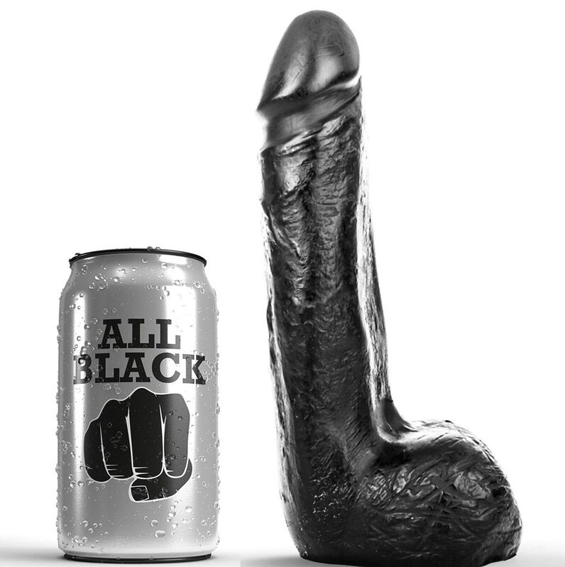 Mercadox ALL BLACK - DILDO REALISTA PRETO SUAVE 20 CM