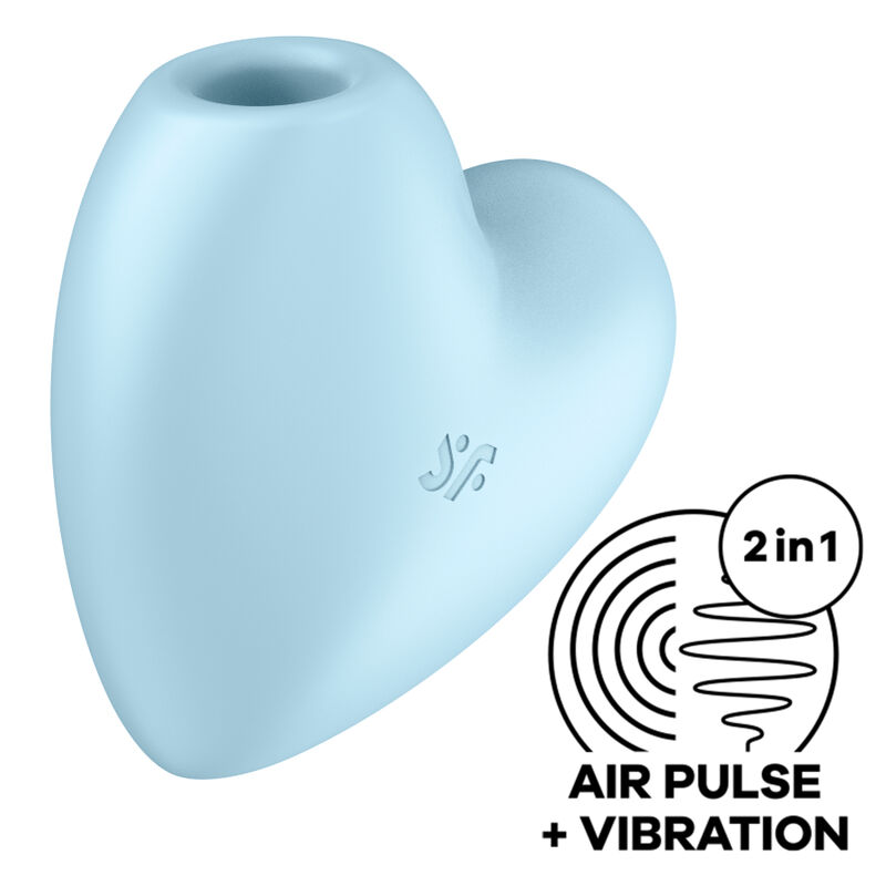 Mercadox SATISFYER - ESTIMULADOR E VIBRADOR CUTIE HEART AIR PULSE AZUL