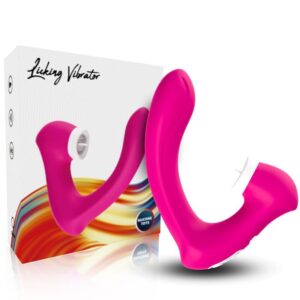 ARMONY – SECRETKISS LICKING CLITÓRIS VIBRATÓRIO E VIBRADOR CURVO FÚCSIA