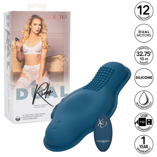 CALEXOTICS - RIDER MASSAGER DUPLO MOTOR CONTROLE REMOTO AZUL - Image 2