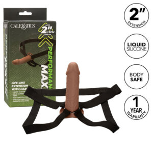 CALEXOTICS – PERFORMANCE MAXX LIFE-LIKE EXTENSION COM ARNÊS PELE MARROM