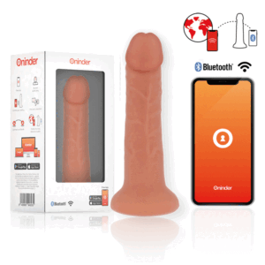 ONINDER – DILDO VIBRADOR BOGOTÁ MÉDIO 9 VELOCIDADES NATURAL 22 CM -O- 4,5 CM – APLICATIVO GRATUITO