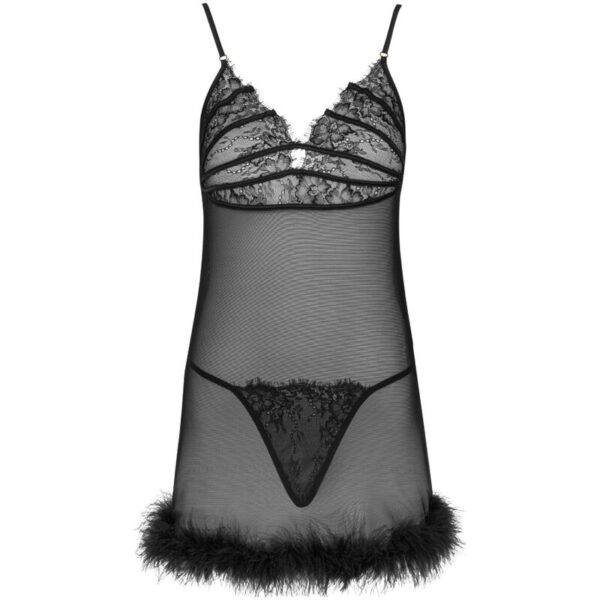 LIVCO CORSETTI FASHION - CONJUNTO ZERUNAM BABYDOLL + TANGA PRETA - Image 3