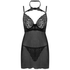 LIVCO CORSETTI FASHION – CONJUNTO BINELLA BABYDOLL + TANGA PRETO