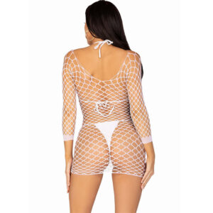 LEG AVENUE – VESTIDO DE REDE MANGA COMPRIDA BRANCO TAMANHO ÚNICO