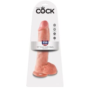 KING COCK – 10 CARNE DE DILDO COM BOLAS 26.5 CM