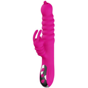 ARMONY – VIBRADOR MULTIFUNCIONAL DE LÍNGUA DUPLA DE COELHO FÚCSIA EFEITO DE CALOR