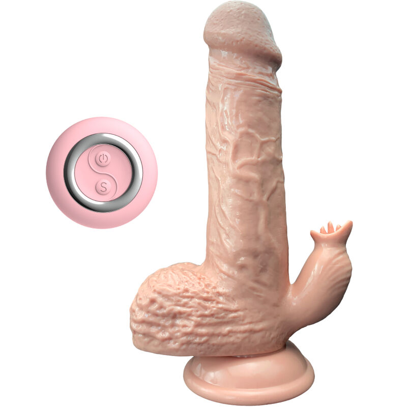 Mercadox ARMONY - VIBRADOR REALÍSTICO E DILDO DE IMPULSO COM ESTIMULADOR DE LÍNGUA 19 CM