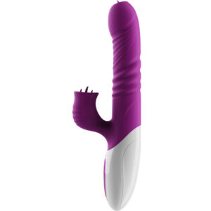 ARMONY – VIBRADOR DE LÍNGUA DUPLA E EFEITO DE CALOR VIOLETA DE EMPURRO