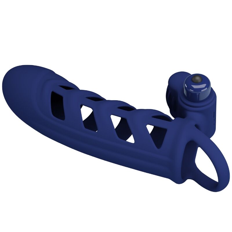 Mercadox PRETTY LOVE - ALTAF ANEL VIBRADOR COM BAINHA DE SILICONE AZUL