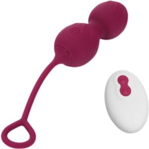 ARMONY – BLOSSOMS VAGINAL DUMBBELL VIBRAÇÃO CONTROLE REMOTO 10 VIBRAÇÕES VERMELHO ESCURO