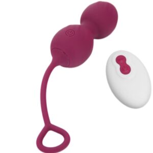 ARMONY – BLOSSOMS VAGINAL DUMBBELL VIBRAÇÃO CONTROLE REMOTO 10 VIBRAÇÕES VERMELHO ESCURO