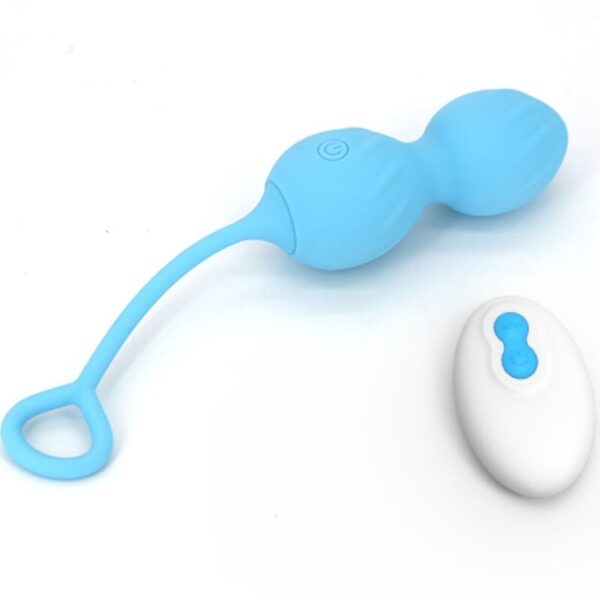 Mercadox ARMONY - BLOSSOMS VAGINAL DUMBBELL VIBRAÇÃO CONTROLE REMOTO 10 VIBRAÇÕES AZUL