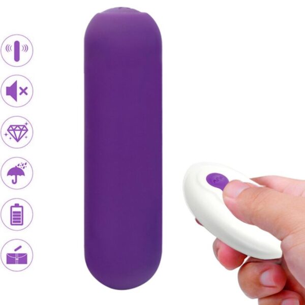 Mercadox ARMONY - SPLASH JOIE VIBRADOR BULLET SILICONE CONTROLE REMOTO 10 VIBRAÇÕES 75 X 19 CM ROXO