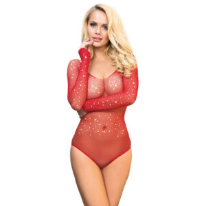 SUBBLIME – 952303 BODY GRILL BRILHANTE COM OMBROS ABERTOS MANGA LONGA VERMELHO TAMANHO ÚNICO