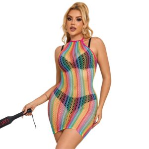 SUBBLIME – 952341 VESTIDO RAINBOW FISHNET TAMANHO ÚNICO