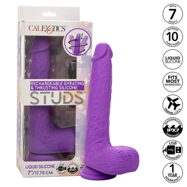 Mercadox CALEXOTICS - STUDS VIBRADOR ROTATIVO E RECARREGÁVEL 10 VIBRAÇÕES ROXO