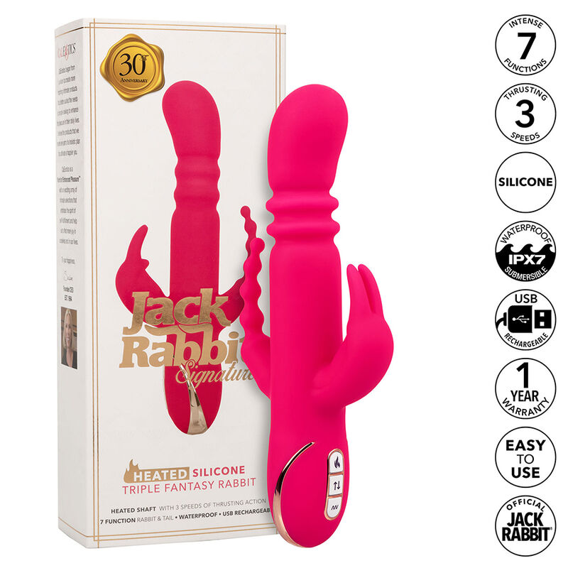 Mercadox CALEXOTICS - JACK FANTASY VIBRADOR TRIPLO AQUECIDO COELHO ROSA