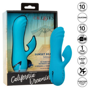 CALEXOTICS – SUNSET BEACH SEDUCER VIBRADOR E ESTIMULADOR 10 FUNÇÕES AZUL